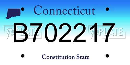 B702217 Connecticut License Plate