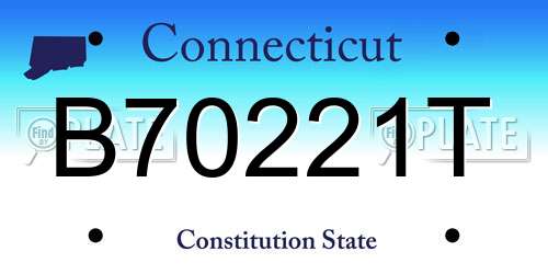 B70221T Connecticut License Plate
