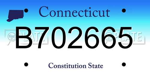 B702665 Connecticut License Plate