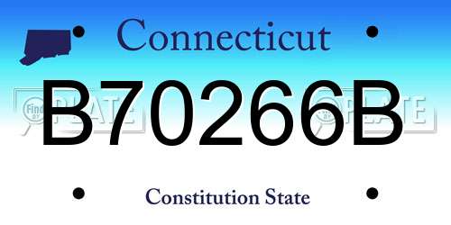 B70266B Connecticut License Plate