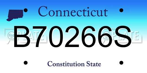 B70266S Connecticut License Plate