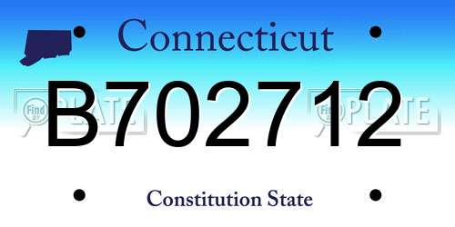 B702712 Connecticut License Plate