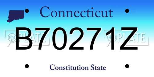 B70271Z Connecticut License Plate
