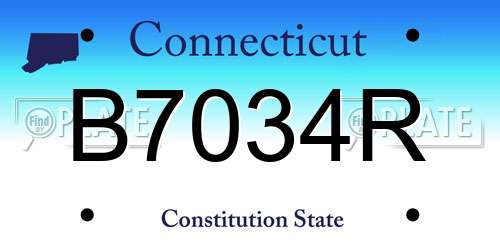 B7034R Connecticut License Plate
