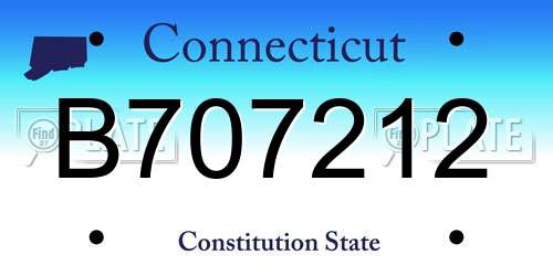 B707212 Connecticut License Plate