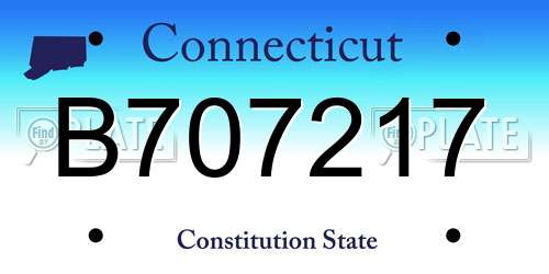 B707217 Connecticut License Plate