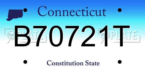 B70721T Connecticut License Plate