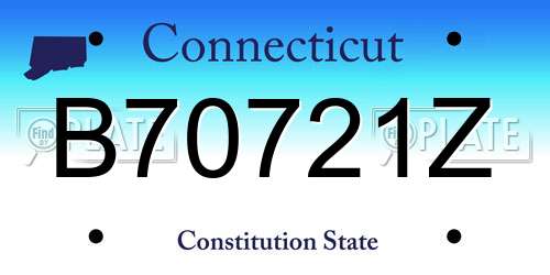 B70721Z Connecticut License Plate