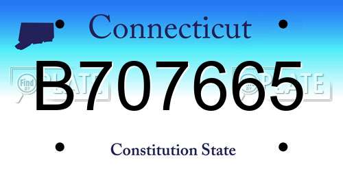 B707665 Connecticut License Plate
