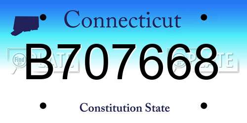 B707668 Connecticut License Plate