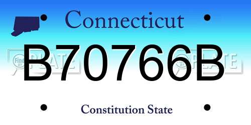 B70766B Connecticut License Plate