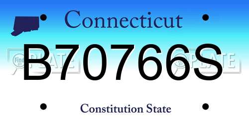 B70766S Connecticut License Plate
