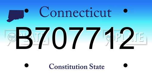 B707712 Connecticut License Plate