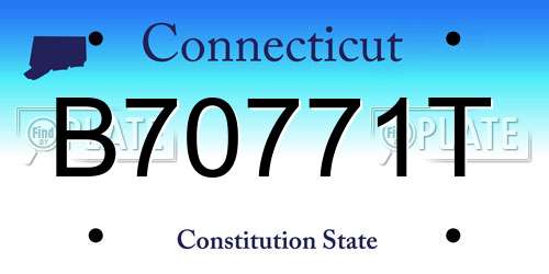 B70771T Connecticut License Plate