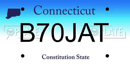 B70JAT Connecticut License Plate