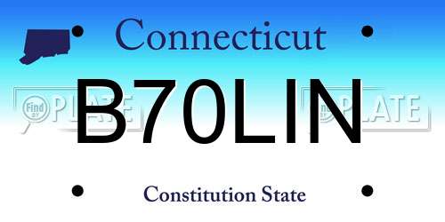 B70LIN Connecticut License Plate