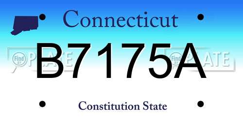 B7175A Connecticut License Plate
