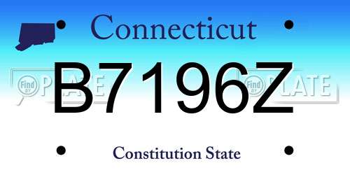 B7196Z Connecticut License Plate