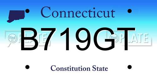 B719GT Connecticut License Plate