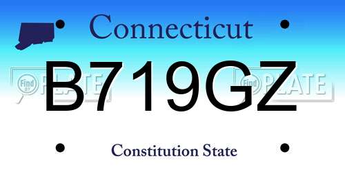 B719GZ Connecticut License Plate