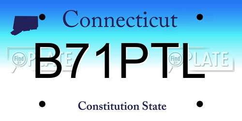 B71PTL Connecticut License Plate