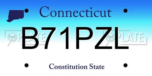 B71PZL Connecticut License Plate