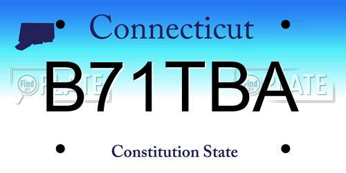 B71TBA Connecticut License Plate