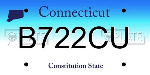 B722CU Connecticut License Plate