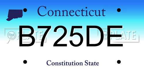 B725DE Connecticut License Plate