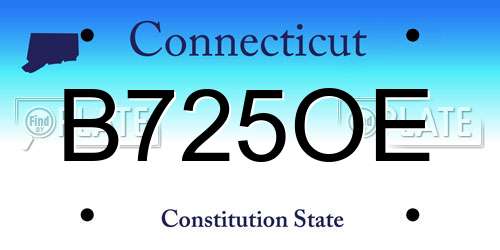 B725OE Connecticut License Plate