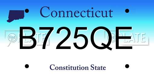 B725QE Connecticut License Plate