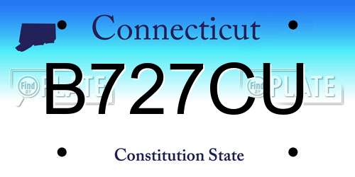 B727CU Connecticut License Plate