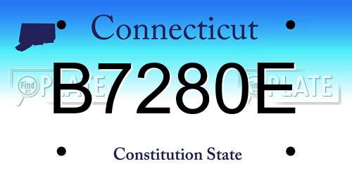 B7280E Connecticut License Plate