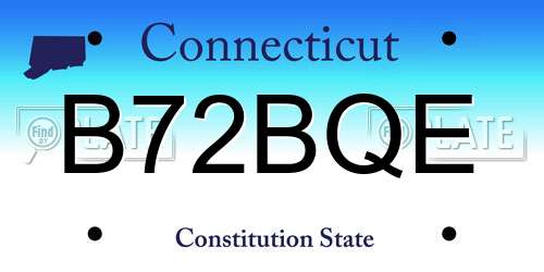 B72BQE Connecticut License Plate