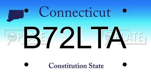 B72LTA Connecticut License Plate