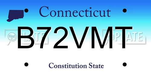 B72VMT Connecticut License Plate