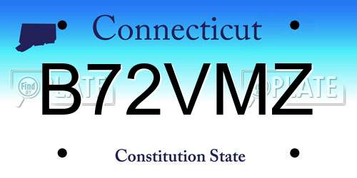 B72VMZ Connecticut License Plate