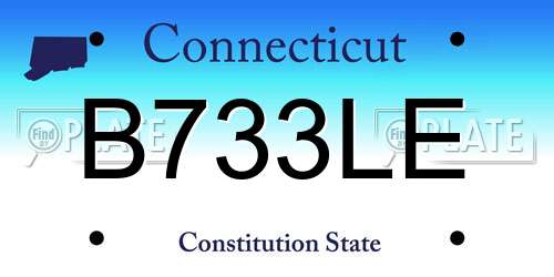 B733LE Connecticut License Plate