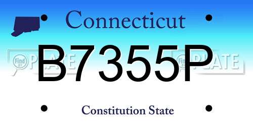 B7355P Connecticut License Plate