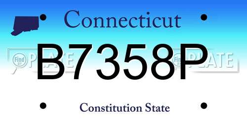 B7358P Connecticut License Plate