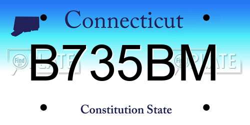 B735BM Connecticut License Plate