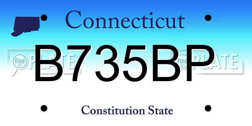B735BP Connecticut License Plate