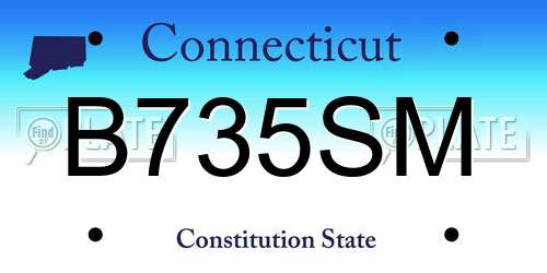 B735SM Connecticut License Plate