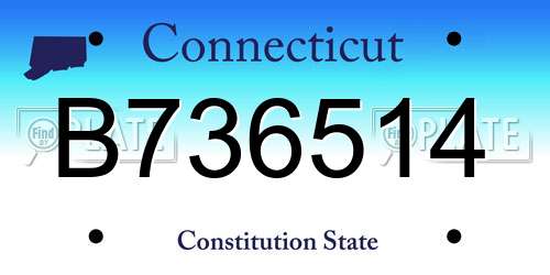 B736514 Connecticut License Plate