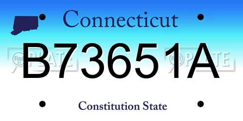 B73651A Connecticut License Plate