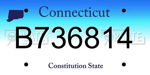 B736814 Connecticut License Plate