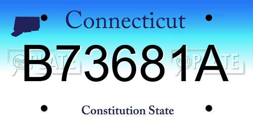 B73681A Connecticut License Plate