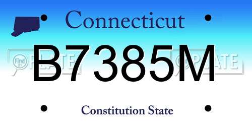 B7385M Connecticut License Plate