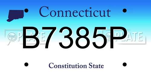 B7385P Connecticut License Plate
