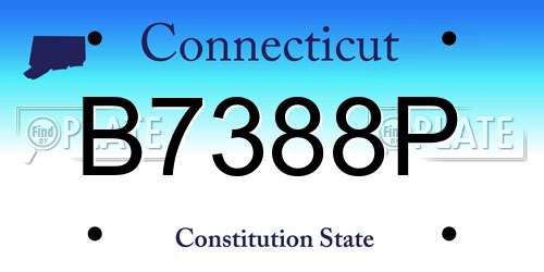 B7388P Connecticut License Plate